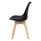 Kit C|3 Cadeira Leda Preta - Charles Eames Wood Com Almofada